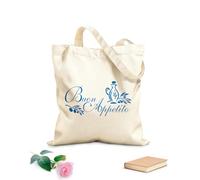 AILOONG Reusable Shopping Tote Bag Buon Appetito Bon appetit Kitchen Restaurant m 340g/m² thick fabric Customizable slogan