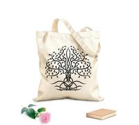 AILOONG Reusable Shopping Tote Bag Celtic Tree Of Life Ethnic Style Natural Roots 12 oz thick fabric Customizable slogan 25x30cm Small