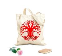 AILOONG Reusable Shopping Tote Bag Celtic Tree Of Life With Roots Ornament Circular 340g/m² thick fabric Customizable slogan