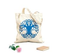 AILOONG Reusable Shopping Tote Bag Celtic Tree Of Life With Roots Ornament Circular 340g/m² thick fabric Customizable slogan
