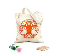 AILOONG Reusable Shopping Tote Bag Celtic Tree Of Life With Roots Ornament Circular 340g/m² thick fabric Customizable slogan