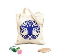 AILOONG Reusable Shopping Tote Bag Celtic Tree Of Life With Roots Ornament Circular 340g/m² thick fabric Customizable slogan