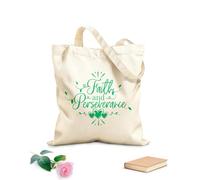 AILOONG Reusable Shopping Tote Bag Faith And Perseverance Words Lettering Man's Room 340g/m² thick fabric Customizable slogan