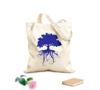 AILOONG Reusable Shopping Tote Bag Family Tree Roots Ecology Natural 340g/m² thick fabric Customizable slogan