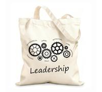 AILOONG Reusable Shopping Tote Bag gears mechanisms leadership teamwork office spacel 12 oz thick fabric Customizable slogan 35x40cm Large