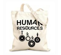 AILOONG Reusable Shopping Tote Bag human resources team gears office styleg 12 oz thick fabric Customizable slogan 25x30cm Small