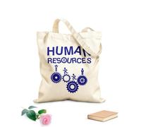AILOONG Reusable Shopping Tote Bag human resources team gears office styleg 340g/m² thick fabric Customizable slogan