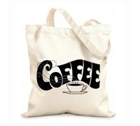 AILOONG Reusable Shopping Tote Bag internet cafe coffee wifi free zone coffee break 12 oz thick fabric Customizable slogan 35x40cm Large