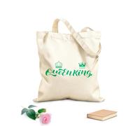 AILOONG Reusable Shopping Tote Bag Lettering Queen King Royal Crown 340g/m² thick fabric Customizable slogan