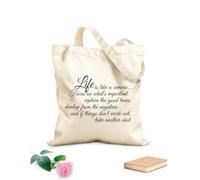 AILOONG Reusable Shopping Tote Bag Life is like a camera...Focus on what matters,Capture the good times,Grow from the negatives,And if things don't work out,Take another shot. 340g/m² thick fabric