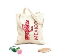 AILOONG Reusable Shopping Tote Bag Mexico Latin America Big Cactus Mexican 340g/m² thick fabric Customizable slogan