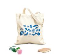 AILOONG Reusable Shopping Tote Bag Patterns Tree Tropical Palm Leaves Natural 340g/m² thick fabric Customizable slogan