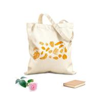 AILOONG Reusable Shopping Tote Bag Patterns Tree Tropical Palm Leaves Natural 340g/m² thick fabric Customizable slogan