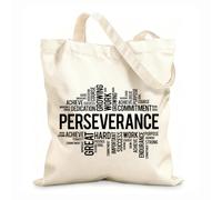 AILOONG Reusable Shopping Tote Bag perseverance office inspirational words letters business success team work 12 oz thick fabric Customizable slogan 35x40cm Large