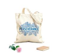 AILOONG Reusable Shopping Tote Bag perseverance office inspirational words letters business success team work 340g/m² thick fabric Customizable slogan