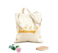 AILOONG Reusable Shopping Tote Bag Phrase Suck it Up Battercup 340g/m² thick fabric Customizable slogan
