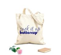 AILOONG Reusable Shopping Tote Bag Phrase Suck it Up Battercup 340g/m² thick fabric Customizable slogan