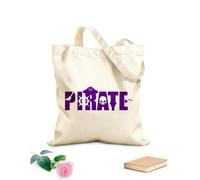 AILOONG Reusable Shopping Tote Bag Pirate Kids Sea Wheel Skeleton Marine 340g/m² thick fabric Customizable slogan