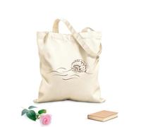 AILOONG Reusable Shopping Tote Bag Sea Spiral Shell Ocean Beach Marine Style 340g/m² thick fabric Customizable slogan
