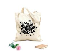 AILOONG Reusable Shopping Tote Bag think outside the box inspiration idea phraseg 12 oz thick fabric Customizable slogan 35x40cm Large