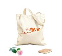 AILOONG Reusable Shopping Tote Bag Tree Branch Squirrel Family Love 340g/m² thick fabric Customizable slogan