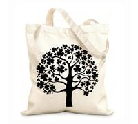 AILOONG Reusable Shopping Tote Bag Trefoil Irish Tree Ireland Clover Luck Symbol 12 oz thick fabric Customizable slogan 35x40cm Large