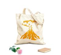 AILOONG Reusable Shopping Tote Bag Volcano Natural Mountain Volcanic Eruption Tourism 340g/m² thick fabric Customizable slogan