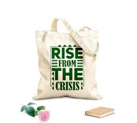 AILOONG rise from the crisis typography quotes Reusable Shopper Bags 340g/m² thick fabric Foldable