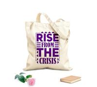 AILOONG rise from the crisis typography quotes Reusable Shopper Bags 340g/m² thick fabric Foldable