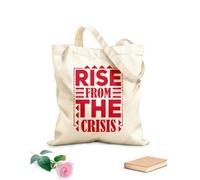 AILOONG rise from the crisis typography quotes Reusable Shopper Bags 340g/m² thick fabric Foldable
