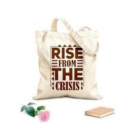 AILOONG rise from the crisis typography quotes Reusable Shopper Bags 340g/m² thick fabric Foldable