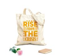 AILOONG rise from the crisis typography quotes Reusable Shopper Bags 340g/m² thick fabric Foldable