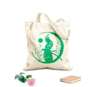 AILOONG Ronin Japanese Warrior Samurai Moon Cotton Canvas Shopping Bag 340g/m² thick fabric Uses as a gift bag
