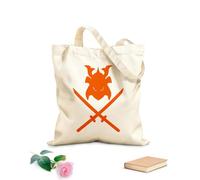 AILOONG Samurai Equipment s Office Swords Mask Katana Cotton Canvas Shopping Bag 340g/m² thick fabric Uses as a gift bag