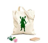 AILOONG Samurai Warrior Japan Sword Knight Armor Army Cotton Canvas Shopping Bag 340g/m² thick fabric Uses as a gift bag