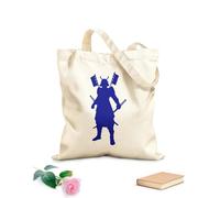 AILOONG Samurai Warrior Japan Sword Knight Armor Army Cotton Canvas Shopping Bag 340g/m² thick fabric Uses as a gift bag