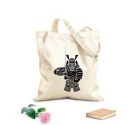 AILOONG Samurai Warrior Japane Japanese Soldier With Sword Home Cotton Canvas Shopping Bag 12 oz thick fabric Uses as a gift bag 31x36cm Medium