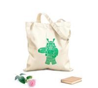 AILOONG Samurai Warrior Japane Japanese Soldier With Sword Home Cotton Canvas Shopping Bag 340g/m² thick fabric Uses as a gift bag
