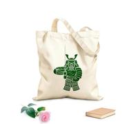 AILOONG Samurai Warrior Japane Japanese Soldier With Sword Home Cotton Canvas Shopping Bag 340g/m² thick fabric Uses as a gift bag