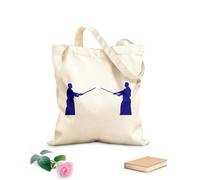 AILOONG Samurai Warriors Japan Asian Cotton Canvas Shopping Bag 340g/m² thick fabric Uses as a gift bag