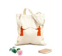 AILOONG Samurai Warriors Japan Asian Cotton Canvas Shopping Bag 340g/m² thick fabric Uses as a gift bag