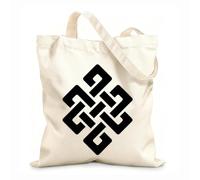 AILOONG Shrivatsa Endless Knot Hinduism Symbol Canvas Tote Bag 12 oz thick fabric Replaces school bag 31x36cm Medium