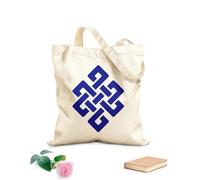 AILOONG Shrivatsa Endless Knot Hinduism Symbol Canvas Tote Bag 340g/m² thick fabric Replaces school bag