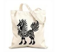 AILOONG silhouette kirin the mythical creature only Canvas Wine Gift Bag 12 oz thick fabric Matches clothing 31x36cm Medium