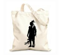 AILOONG silhouette native american man only full Canvas Wine Gift Bag 12 oz thick fabric Matches clothing 25x30cm Small