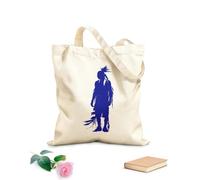 AILOONG silhouette native american man only full Canvas Wine Gift Bag 340g/m² thick fabric Matches clothing