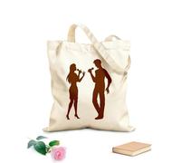 AILOONG Singers Artist Musical Performance Cotton Canvas Shopping Bag 340g/m² thick fabric Uses as a gift bag