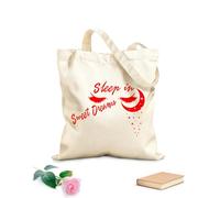 AILOONG Sleep Sweet Dreams Moon Stars Night Unbleached Canvas Tote Bag 340g/m² thick fabric Uses as a tool bag