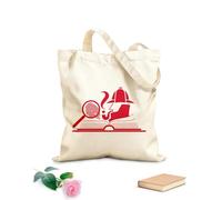 AILOONG Sleuth Detective Loupe Fingerprint Open Book Canvas Tote Bag 340g/m² thick fabric Replaces school bag