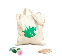 AILOONG Soldiers Silhouette Military ating War Cotton Canvas Shopping Bag 340g/m² thick fabric Uses as a gift bag